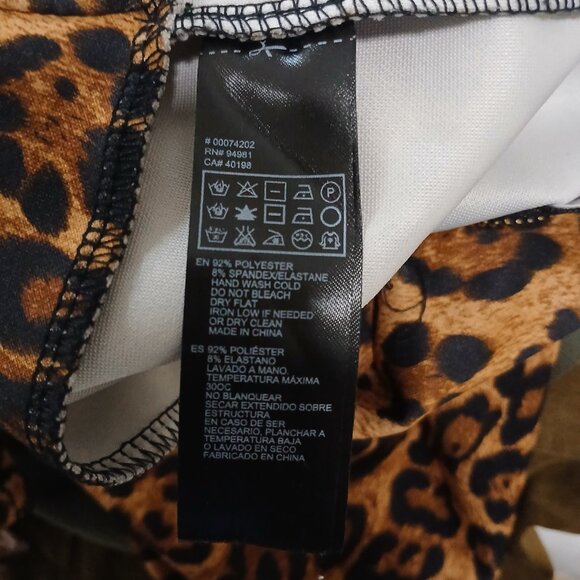 Forever 21 Leopard Print Pencil Skirt Women's Size S Bodycon Stretch Zip Back - Picture 7 of 7